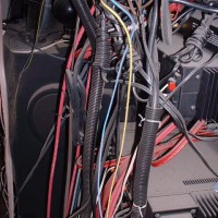 Wire Mess Behind the Amps