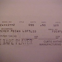 model number/serial number