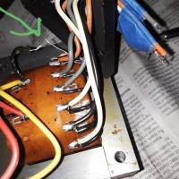 Interior - Transformer with Open Circuit in Primary Winding (Green arrow in top left)
