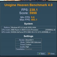 Heaven 3600 Stock 32GB RTX 3060 Stock