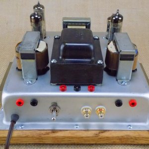 The Fat Daddio SE, A Dave Gillespie 8600 inspired 6BQ5 single ended amp in a Fat Daddio's cake pan