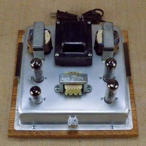 The Fat Daddio SE, A Dave Gillespie 8600 inspired 6BQ5 single ended amp in a Fat Daddio's cake pan