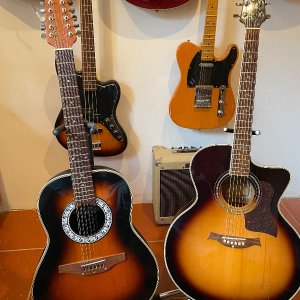 Thrift store guitars.jpeg