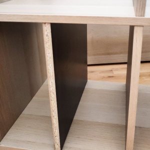 Bottom row dividers, stripped veneer