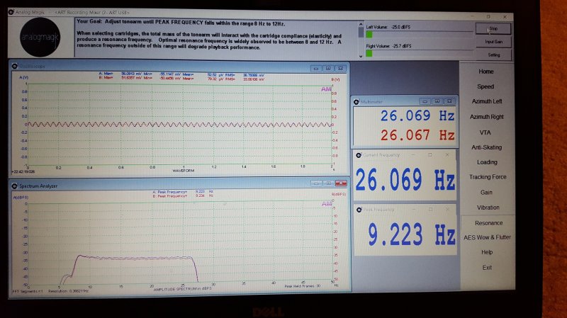 10. Cartridge Resonance Test (lateral, Hz)