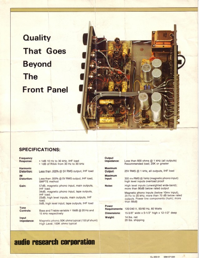 ARC SP-3A Preamp flyer, page 2