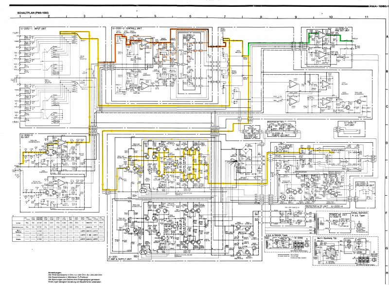 Denon PMA-1060 Schematic Signal Path Marked