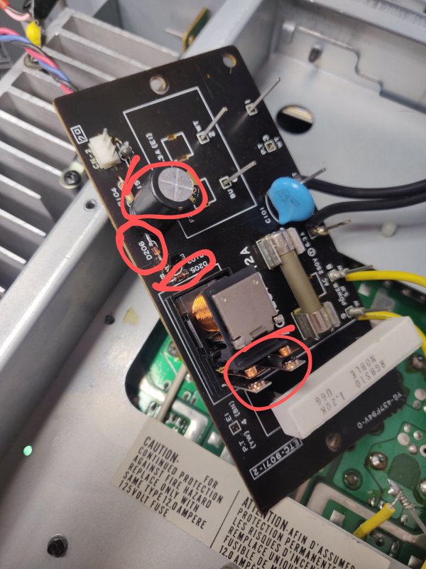 Denon poa-2200 mains relay repair