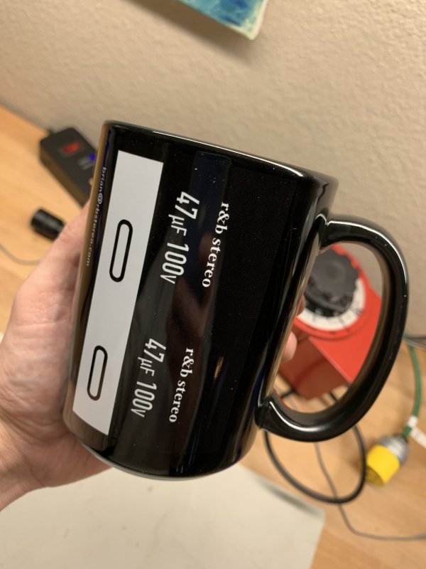 Electrolytic capacitor mug