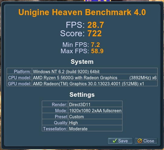 Heaven 5600G IPU Stock 1080P