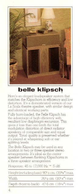 Klipsch - Belle Klipsch