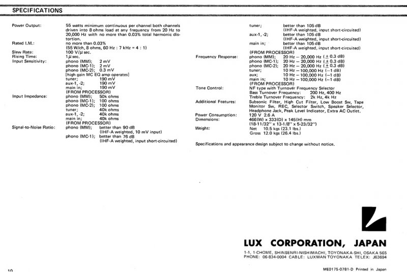 Lux 450 Spec