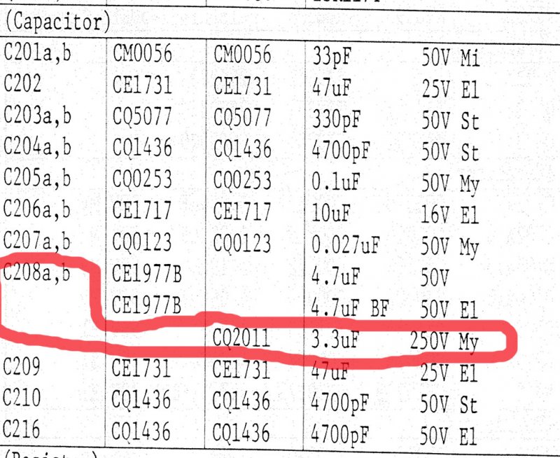 Luxman L430 PB-1408-7 Cap List