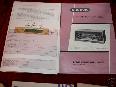 Original Owner's Manual for Grundig Controller 6199 in German