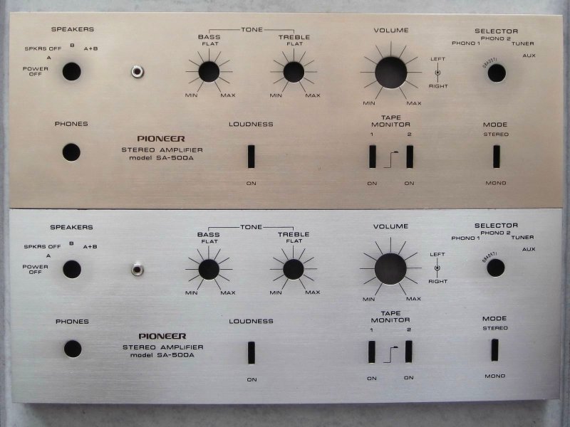 Pioneer SA-500A champagne front plate.