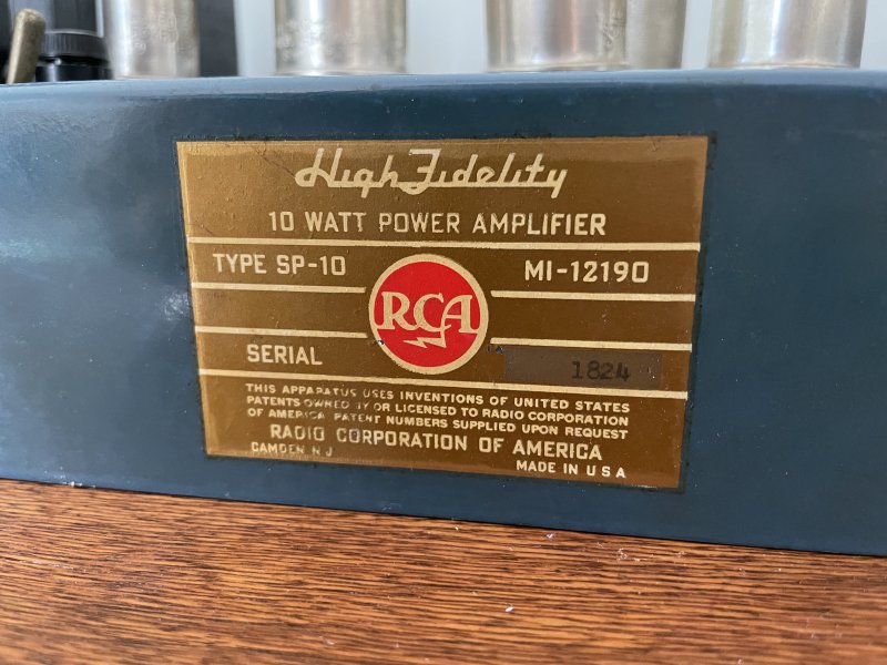 RCA SP-10 Label