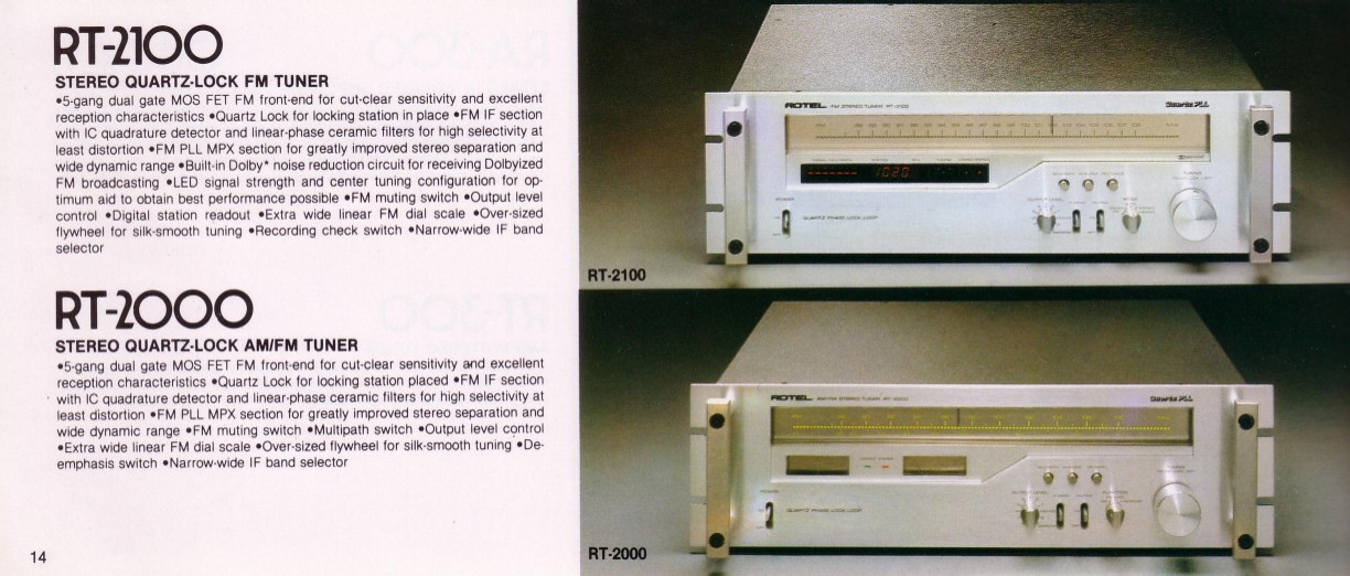 Rotel RT-2100 and RT-2000 Tuner