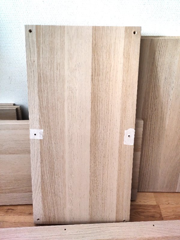 Screw hole, side panel, done