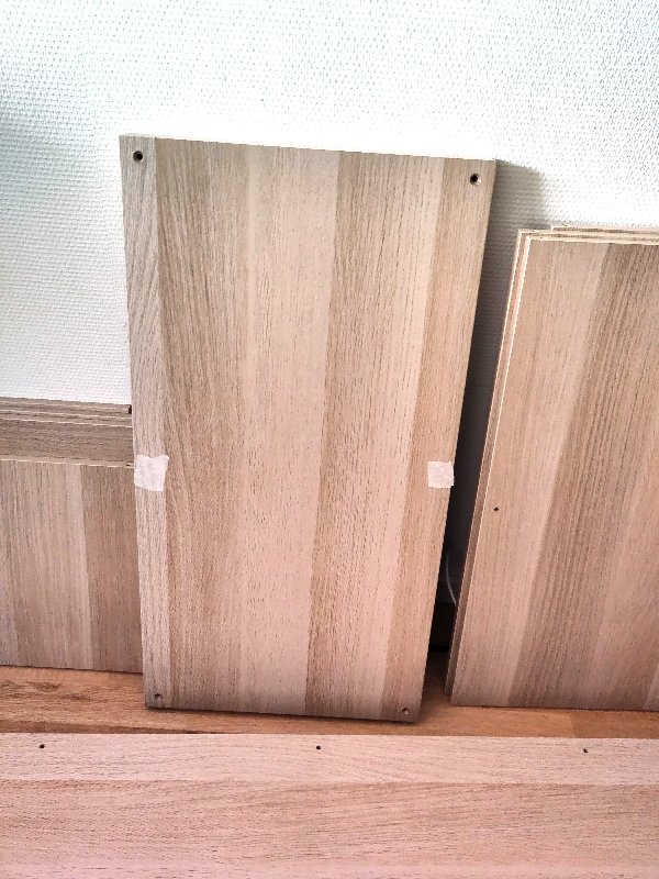 Screw hole, side panel, prep