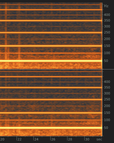 Strong 50Hz (mains) Hum with Harmonics coming from Right Channel Only