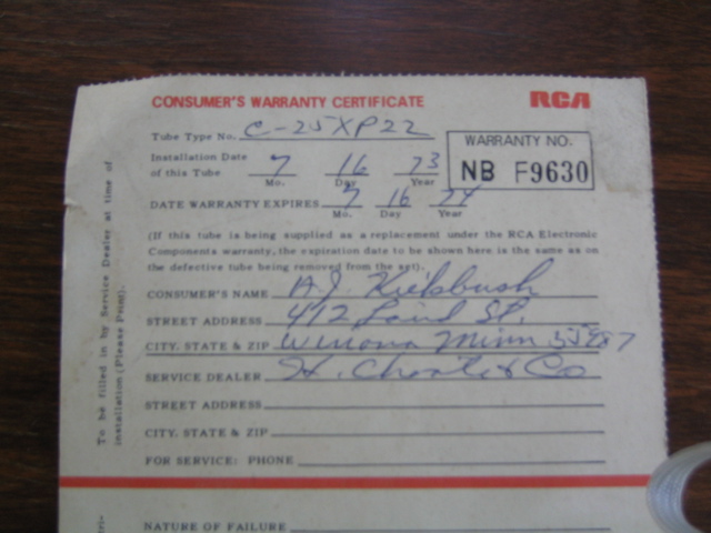 Warranty Card